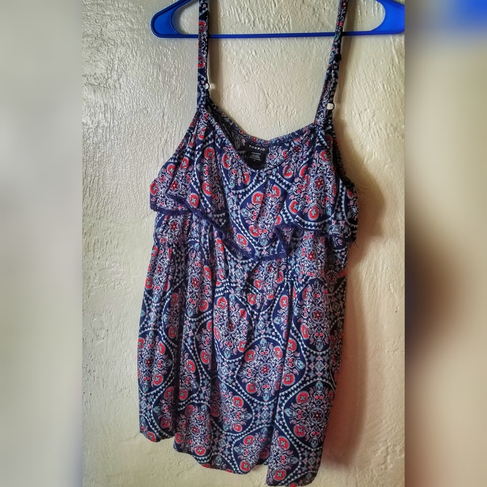 PAISLEY RUFFLE BABYDOLL TOP - Picture 3 of 4